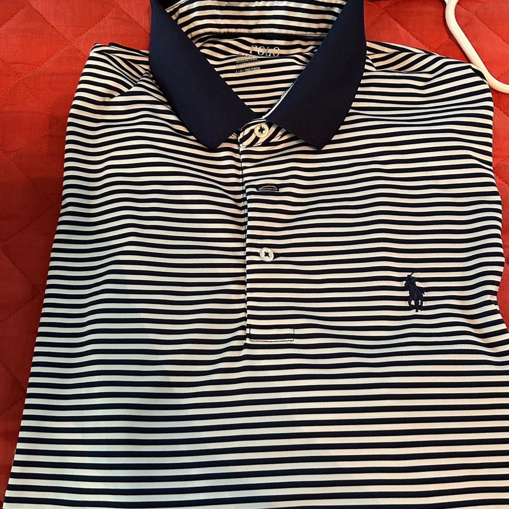 Ralph Lauren Navy Striped Polo Shirt